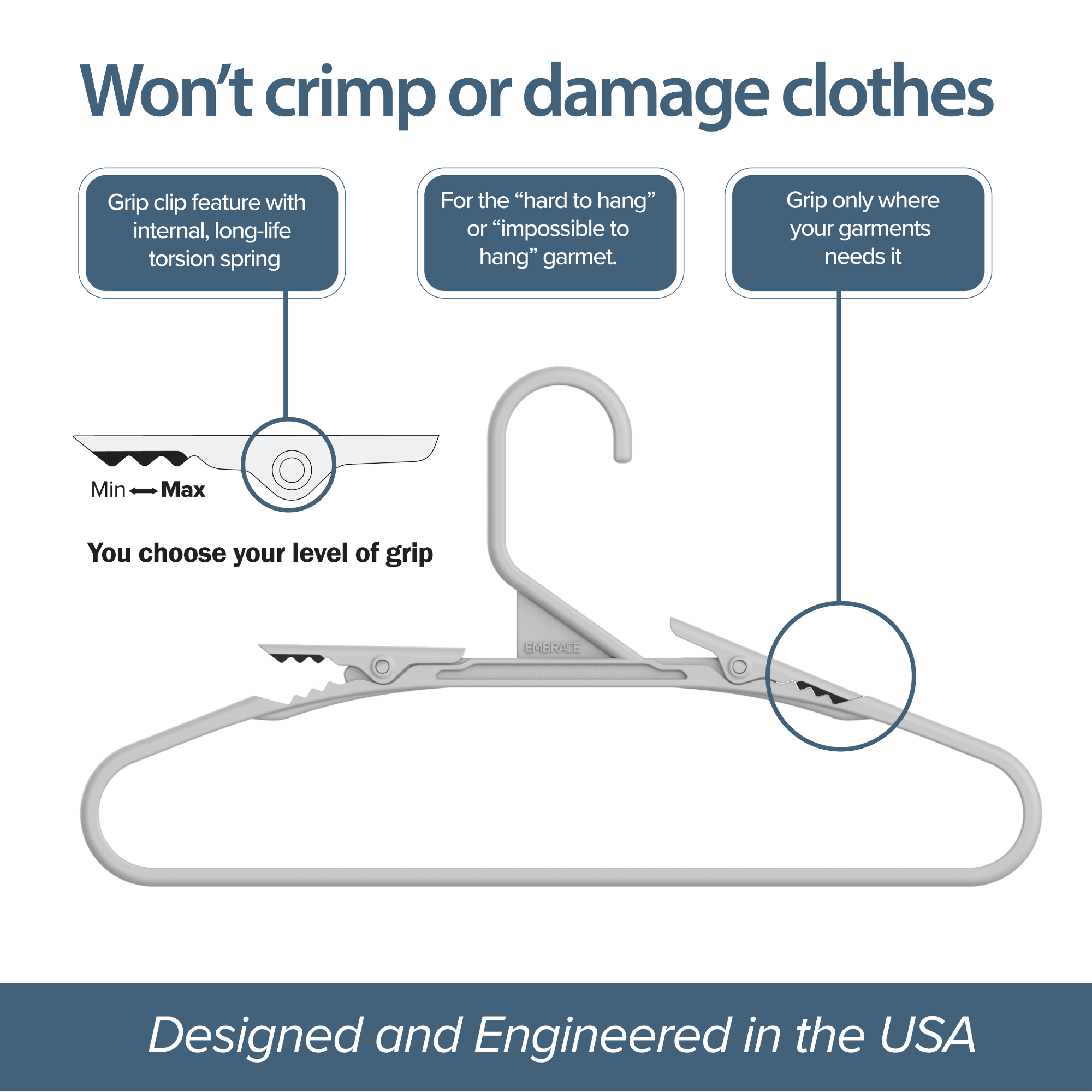 Bright Grey Hangers 10 Pack