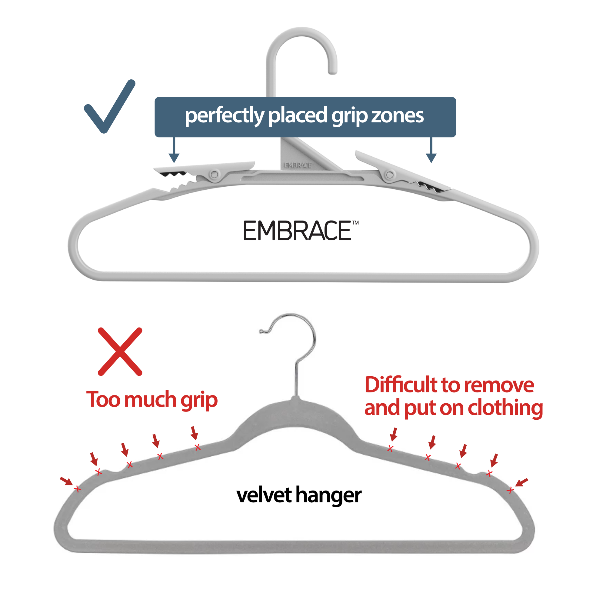 Bright Grey Hangers 10 Pack